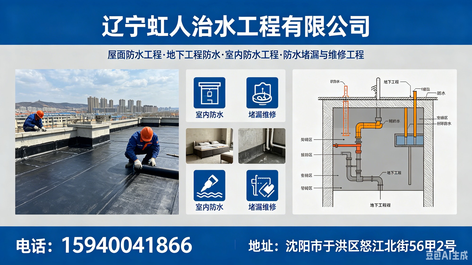 兴隆台辽宁虹人治水工程-老旧屋面防水工程公司工程服务