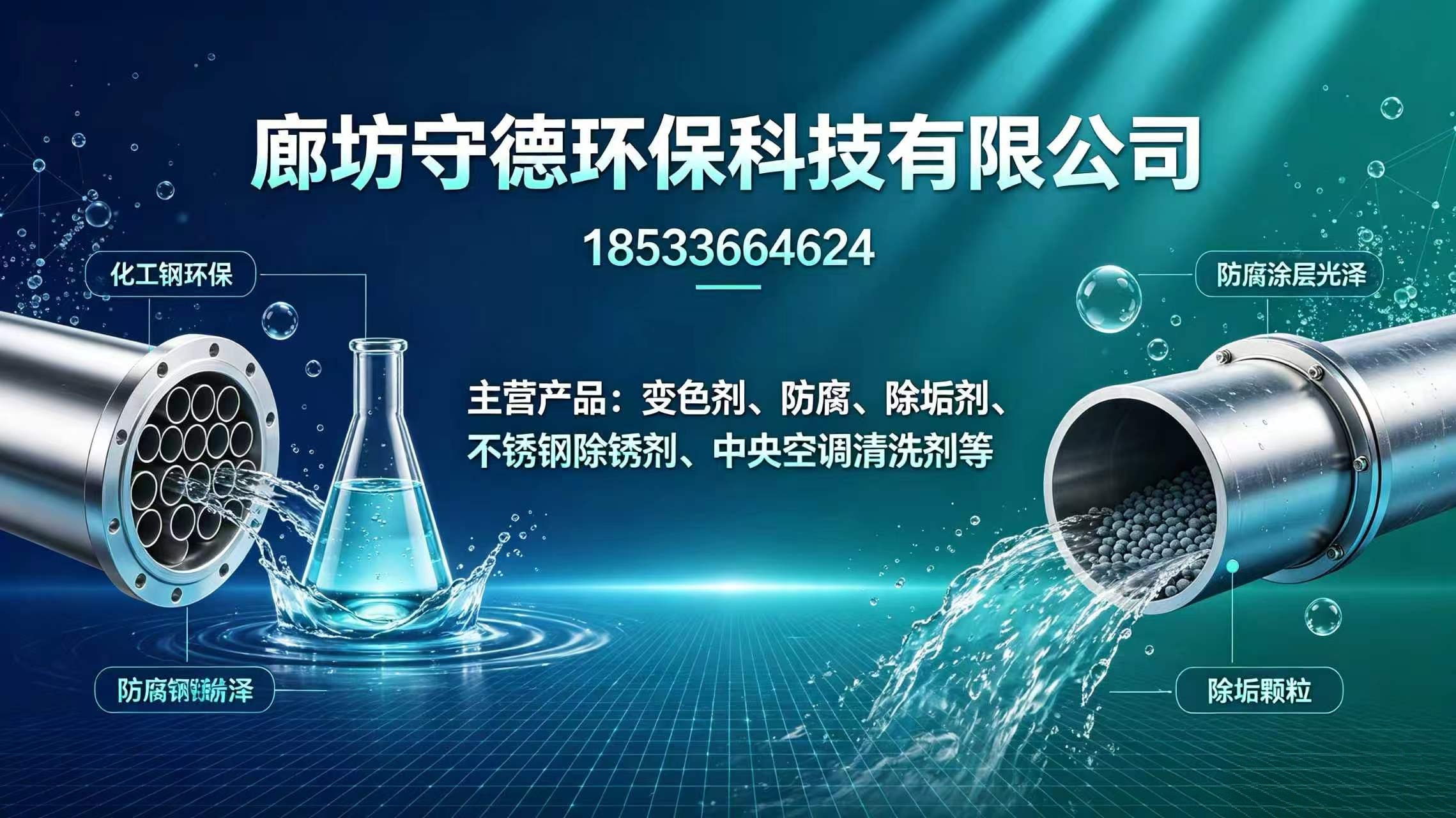 守德环保科技研发团队与缓蚀阻垢剂定制生产车间