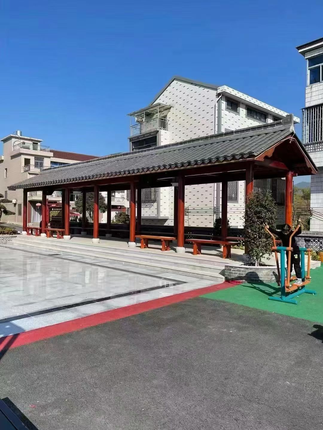 四角重檐亭古建实景