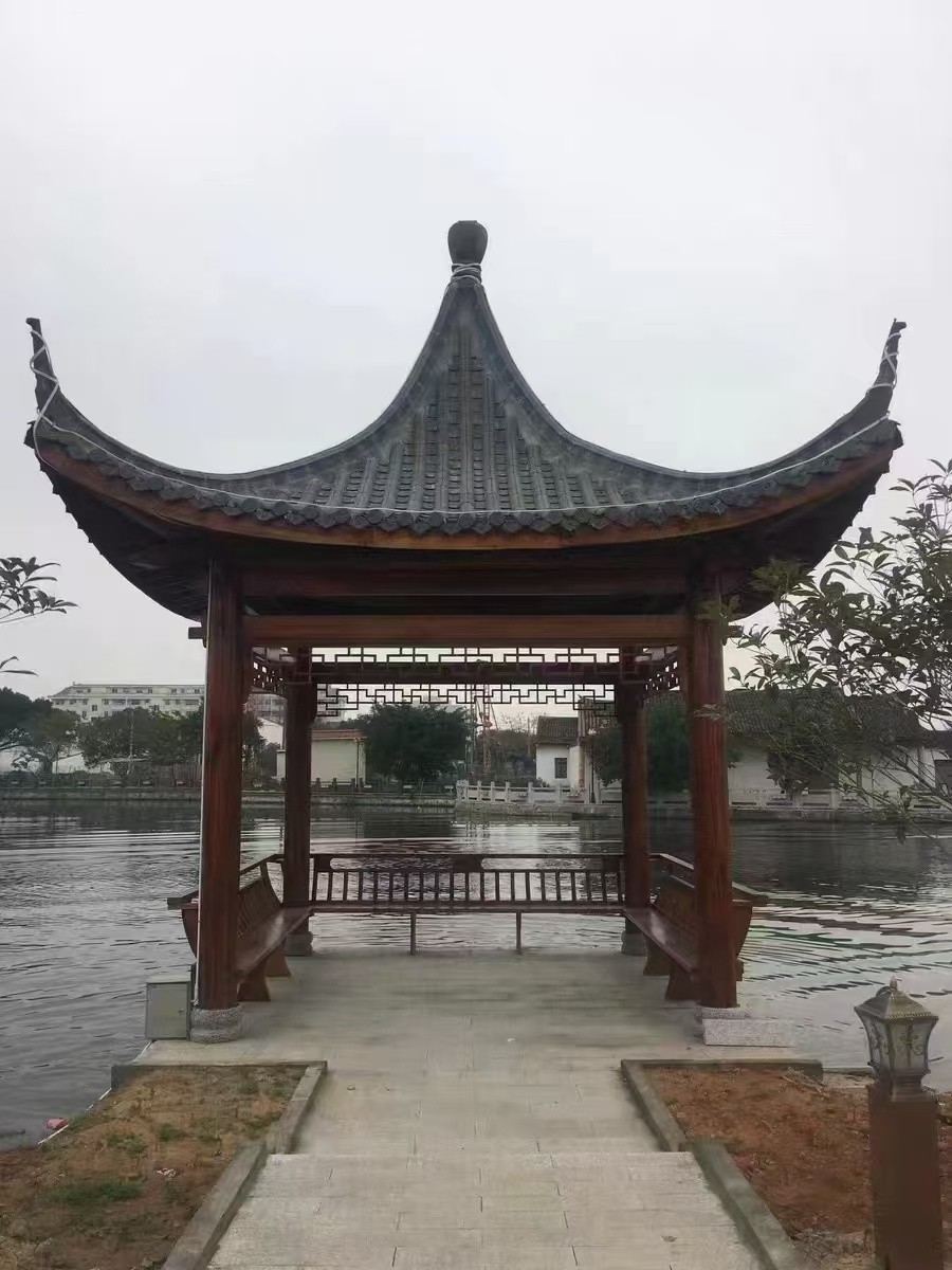 中式古建别墅大门实景图