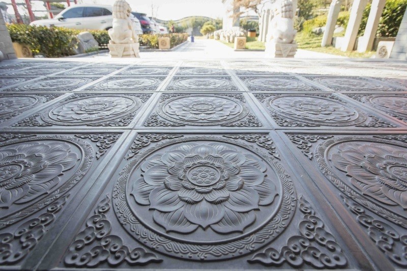 石雕流水摆件庭院造景实景