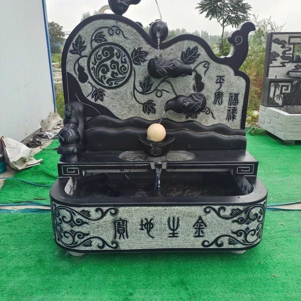 庭院石雕造景实拍图
