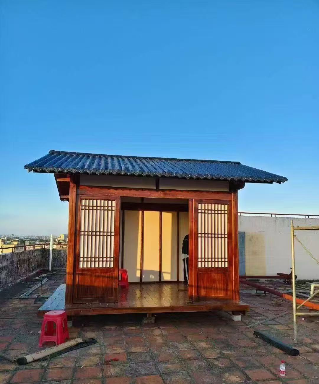 实木木屋厂区加工实景