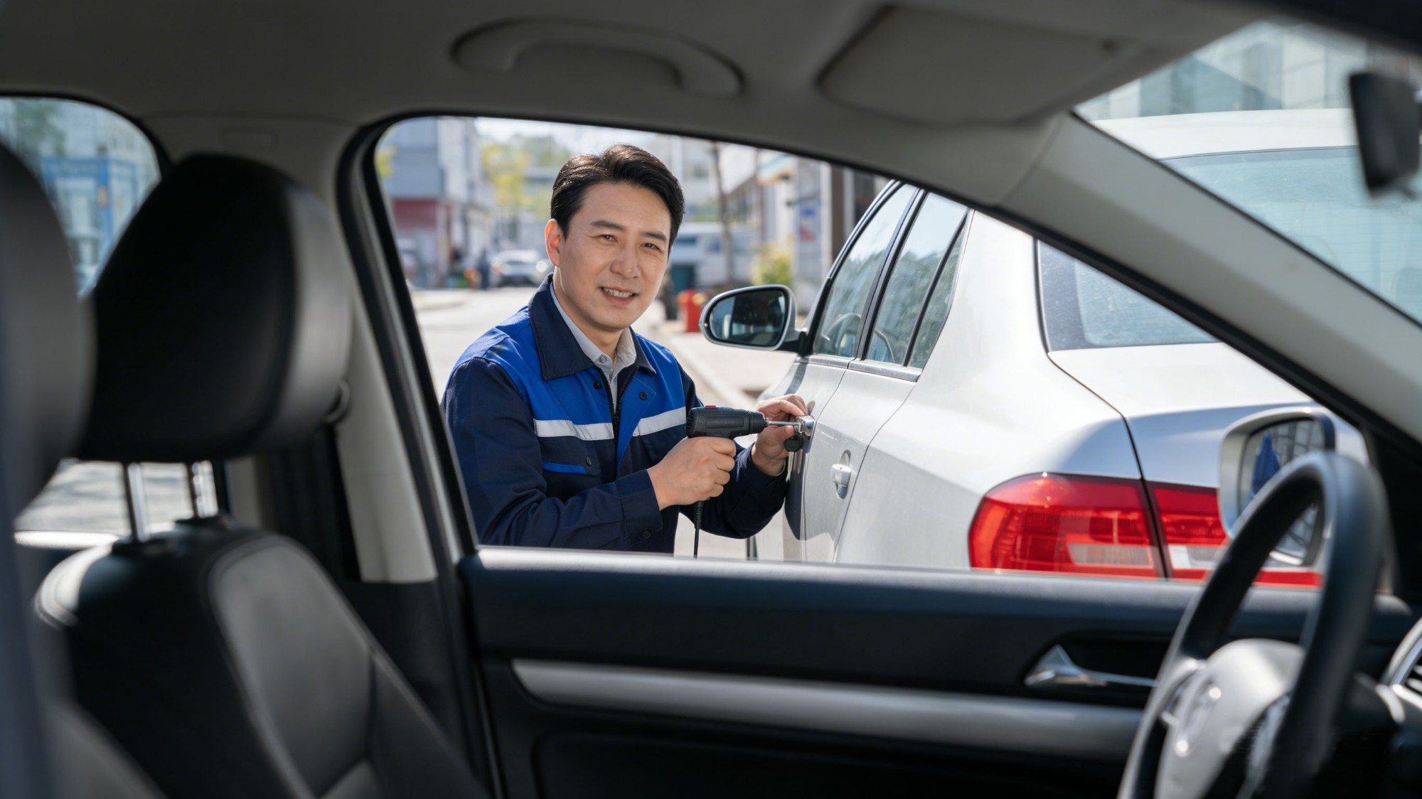 汽车锁应急服务现场