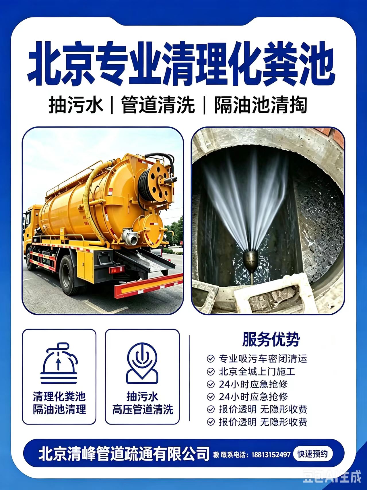 化粪池疏通作业现场