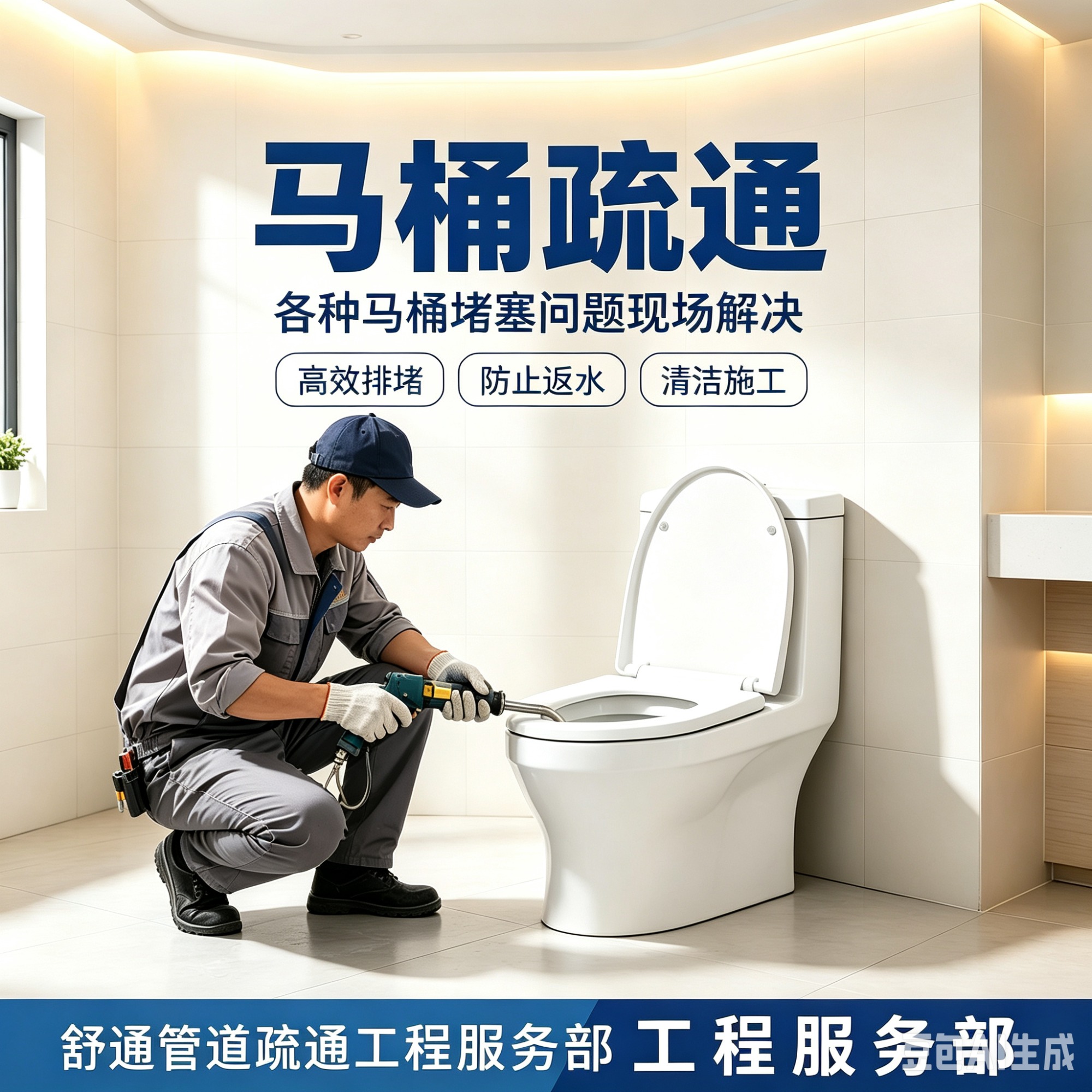 专业疏通师傅作业现场