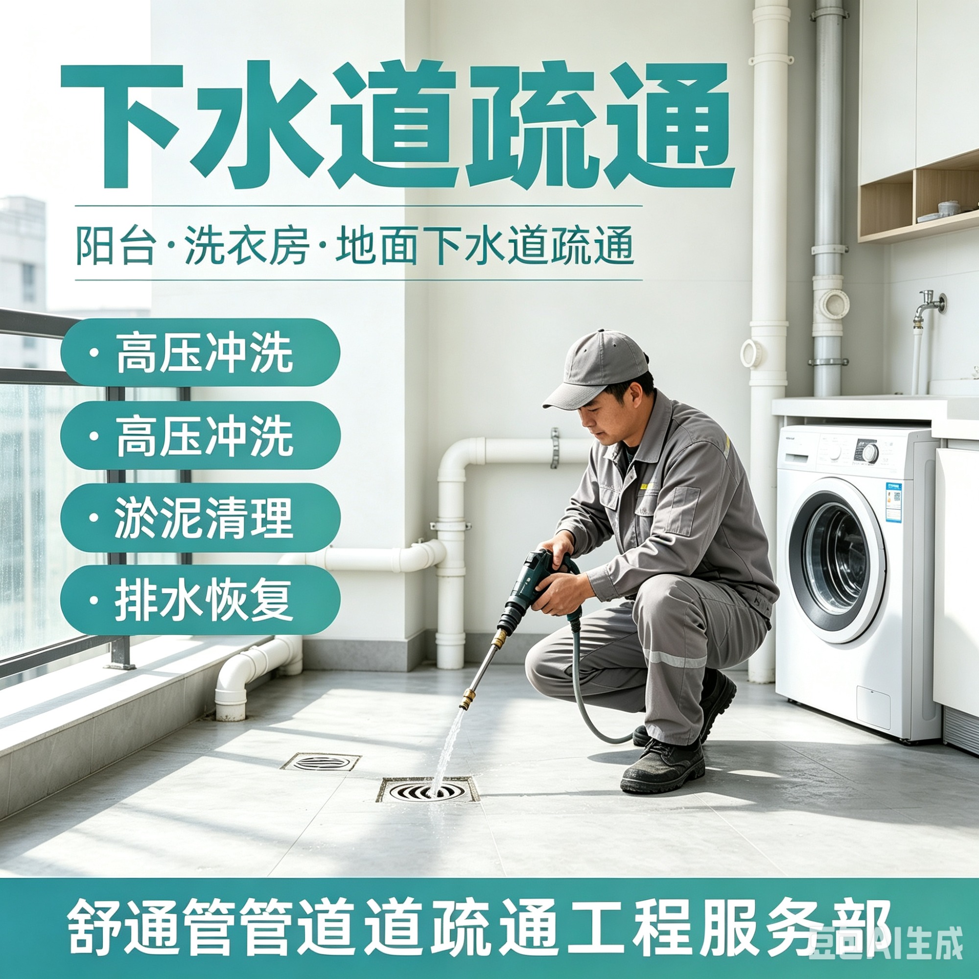 管道疏通作业现场