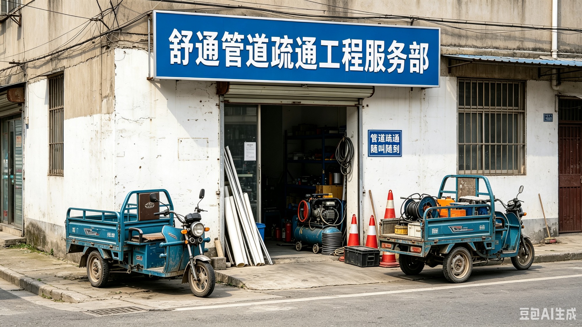 珠中江管道疏通服务现场
