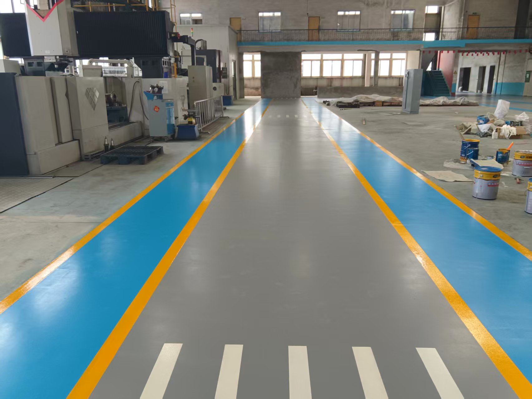 聚氨酯砂浆地坪施工现场