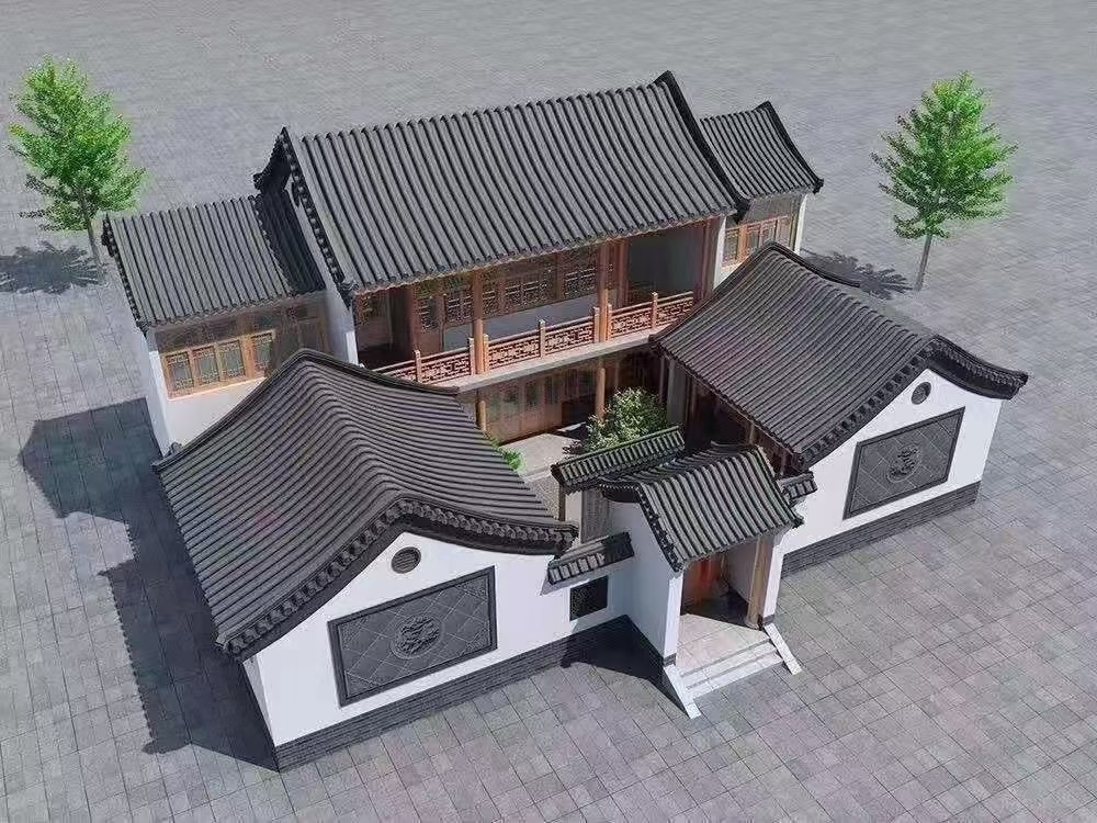 古建青瓦压顶实景