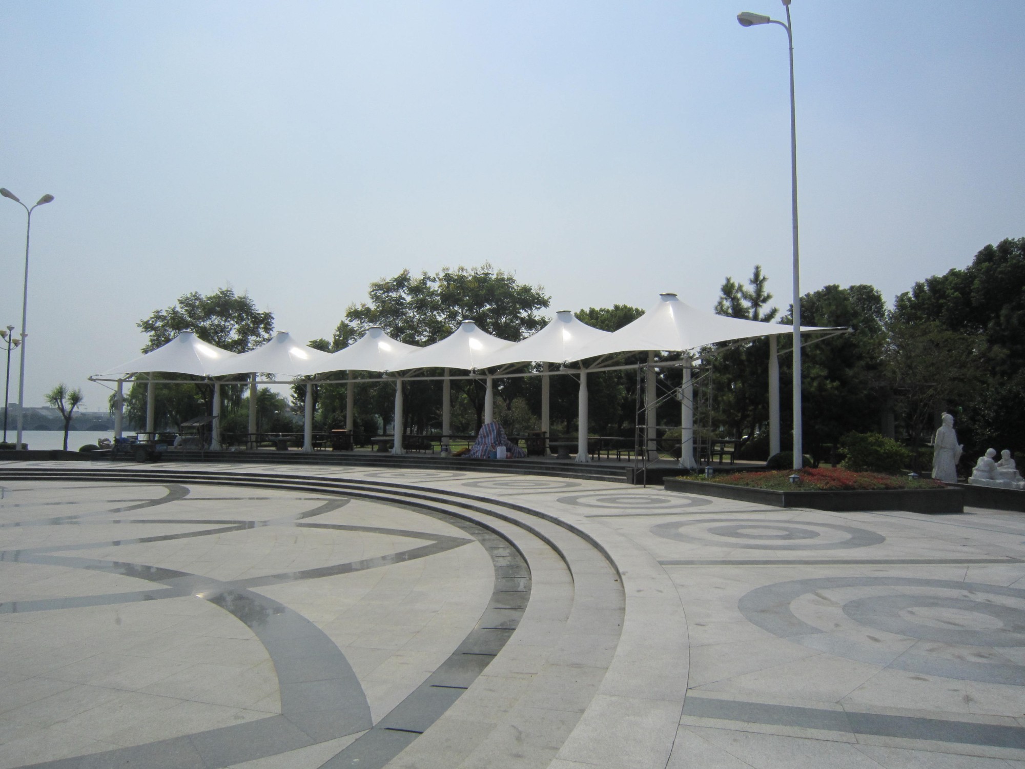 膜结构张拉施工实景