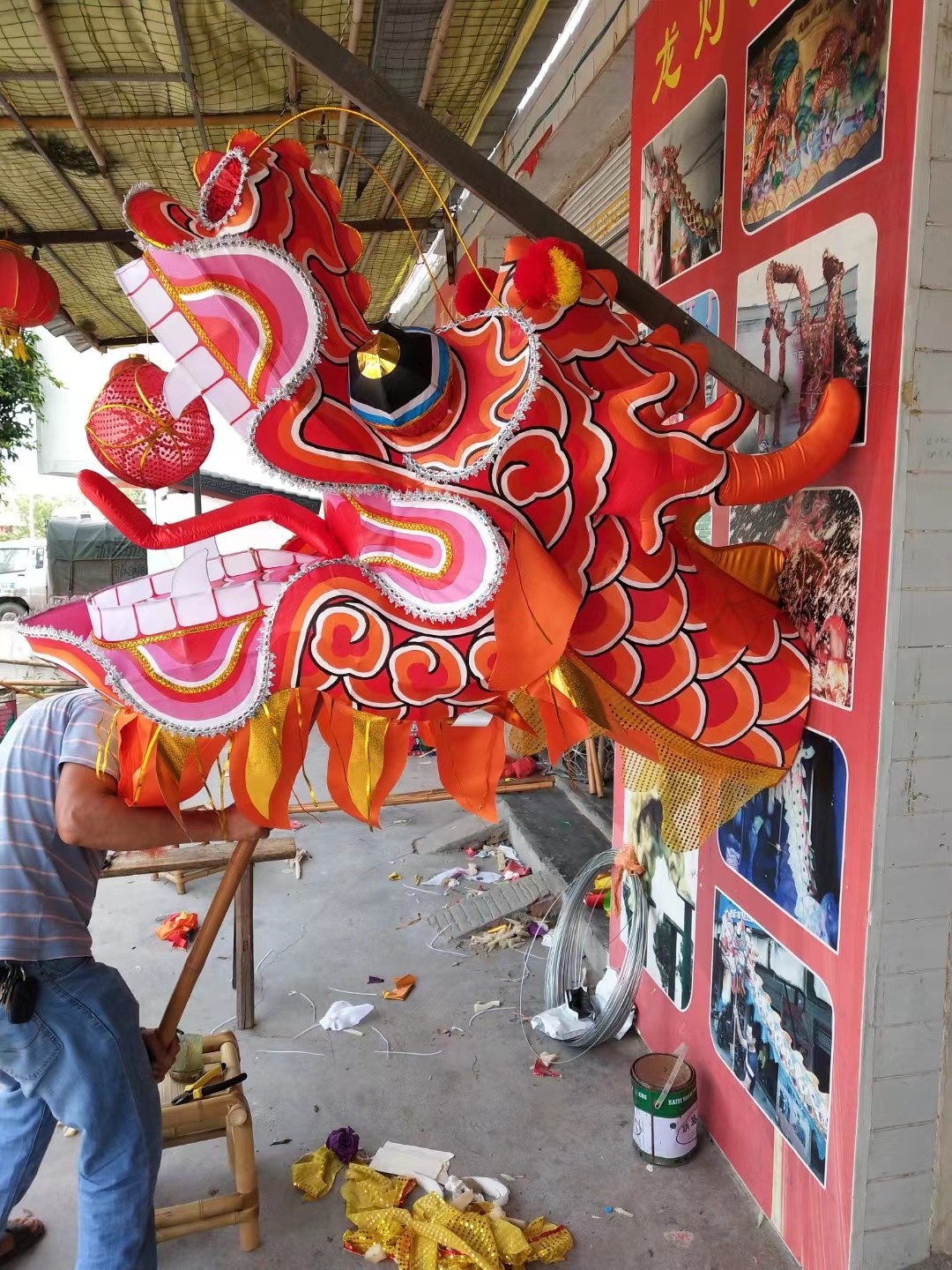 传统龙灯制作实景