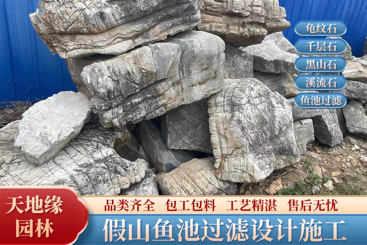 庭院假山鱼池实景展示