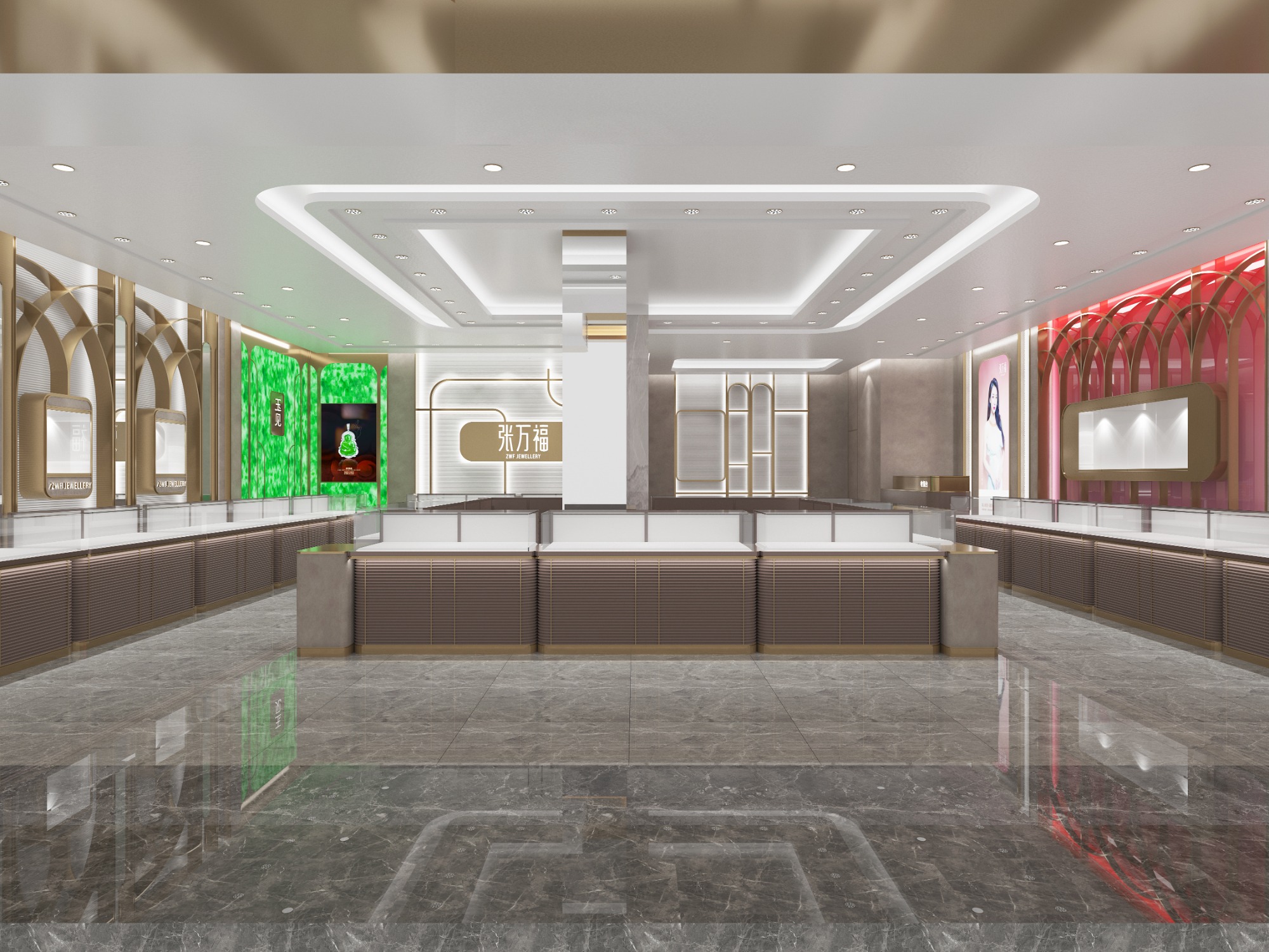 珠宝展示柜成品细节