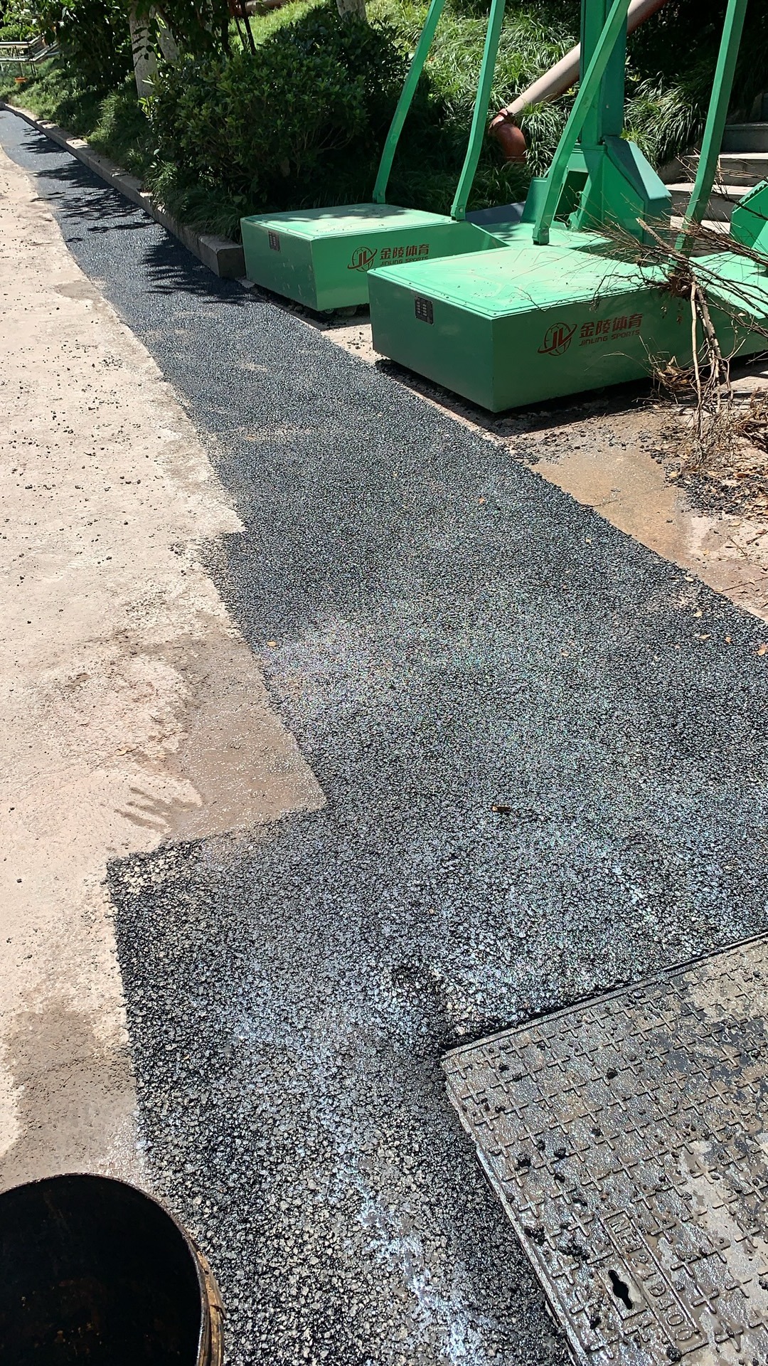 彩色沥青路面施工实景