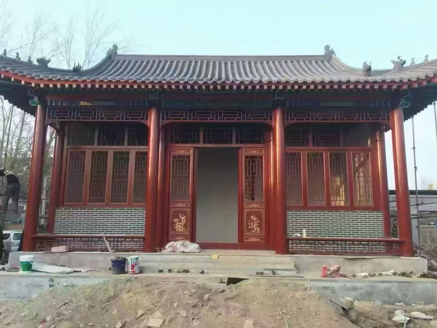 庭院仿古门楼实景图