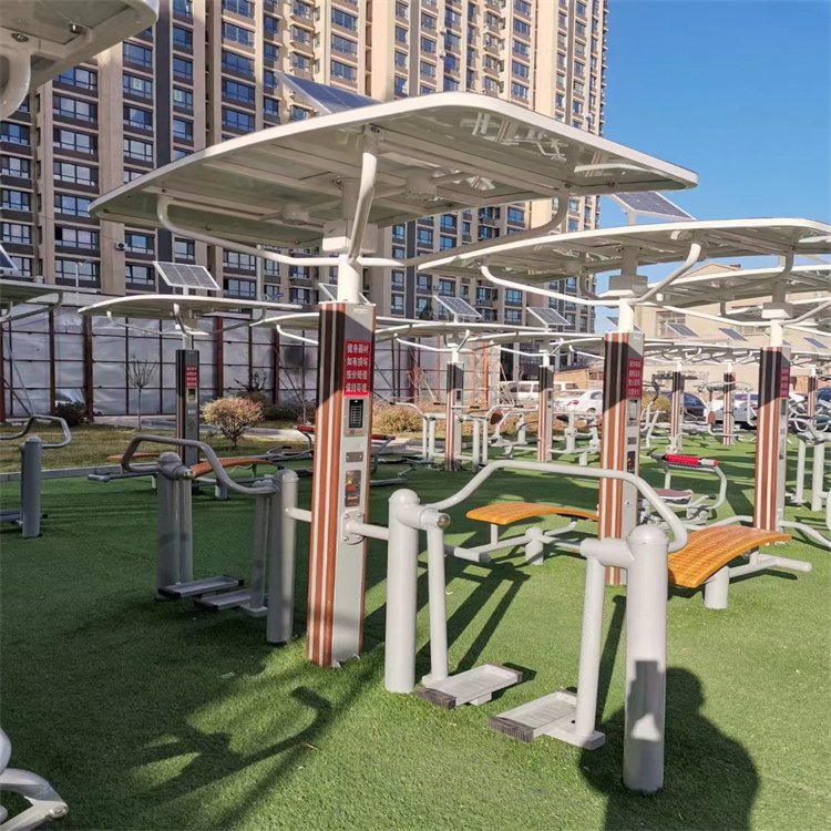 Outdoor fitness equipment in practical application