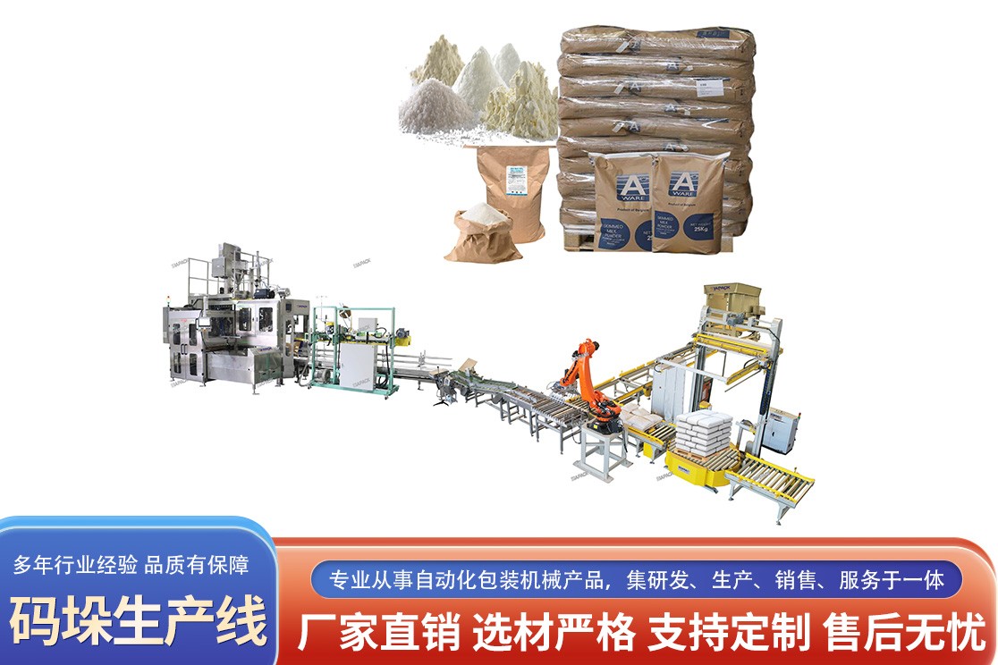 自动装箱码垛设备示意图