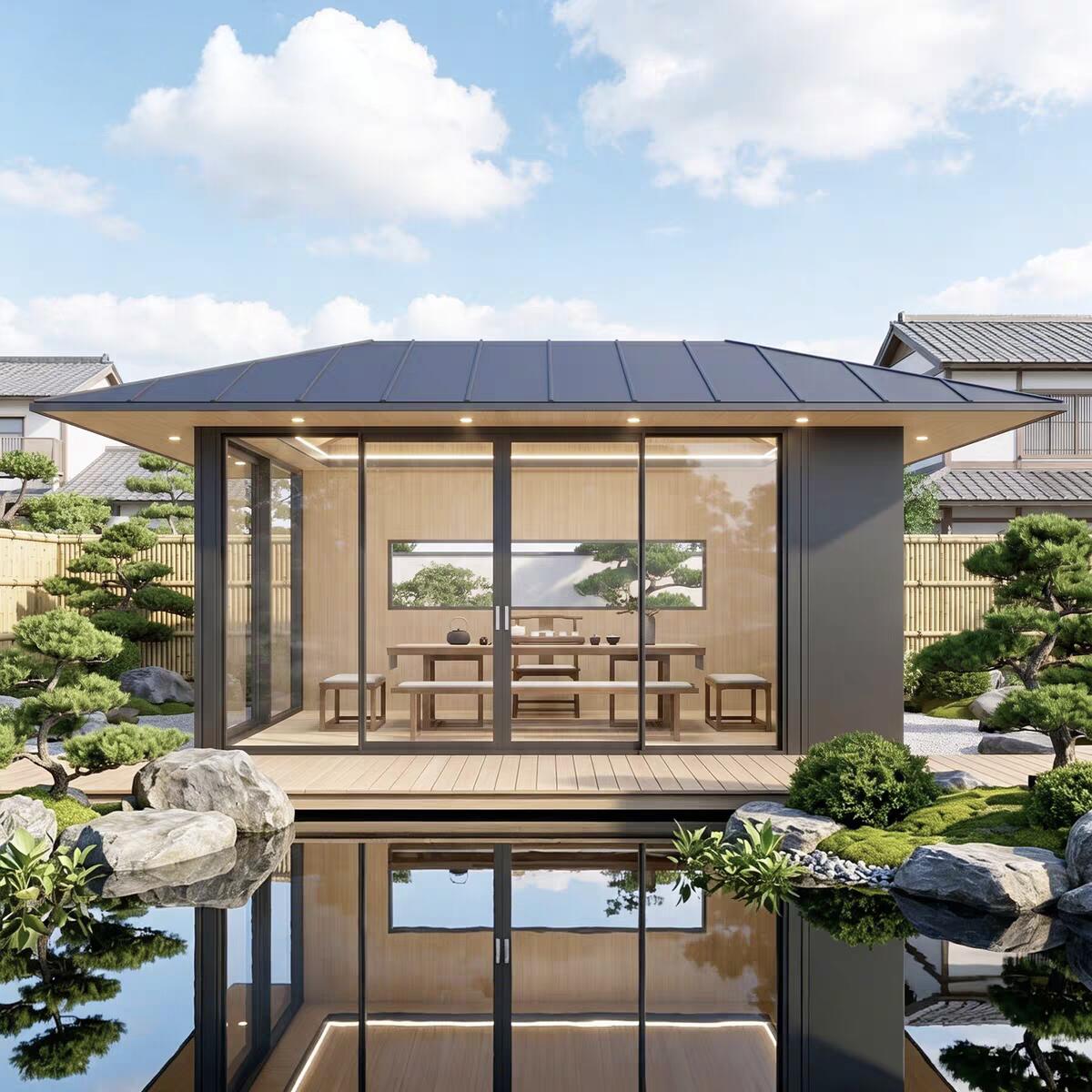 户外防风卷帘实景展示