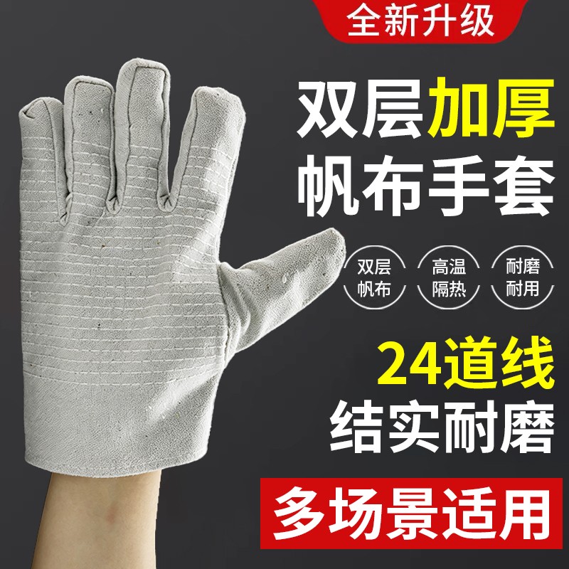 成品手套特写与包装展示