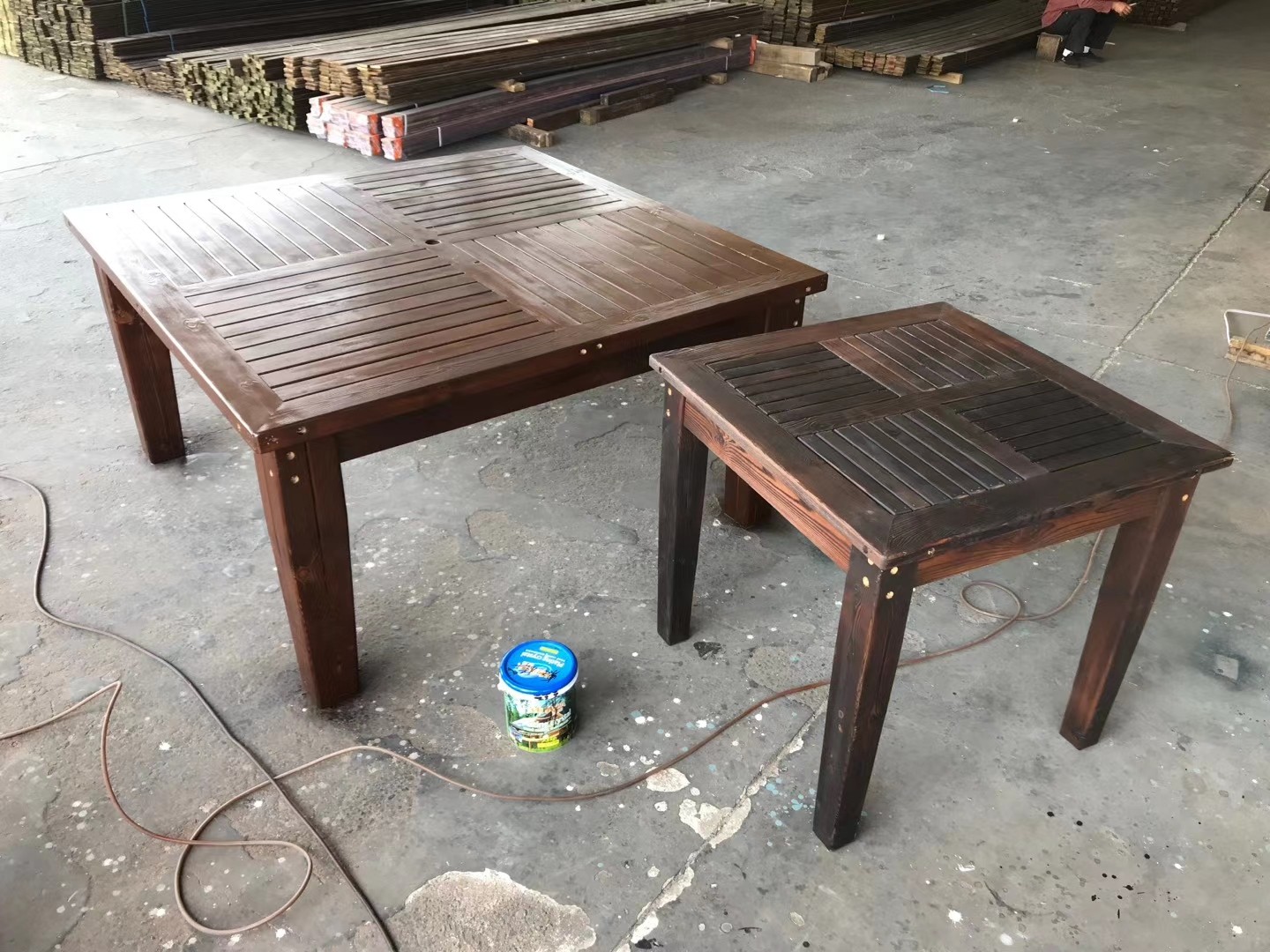 碳化木廊架实物展示