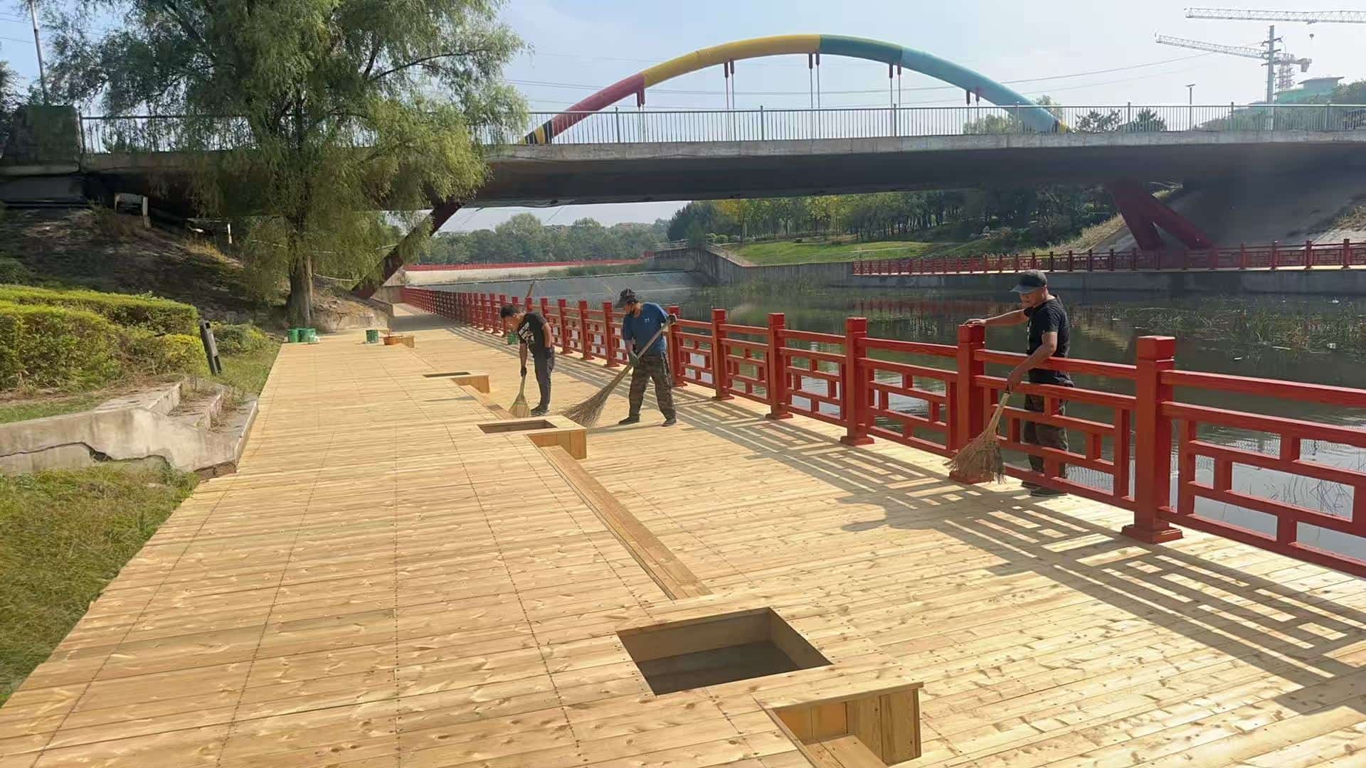 防腐木葡萄架长廊实景