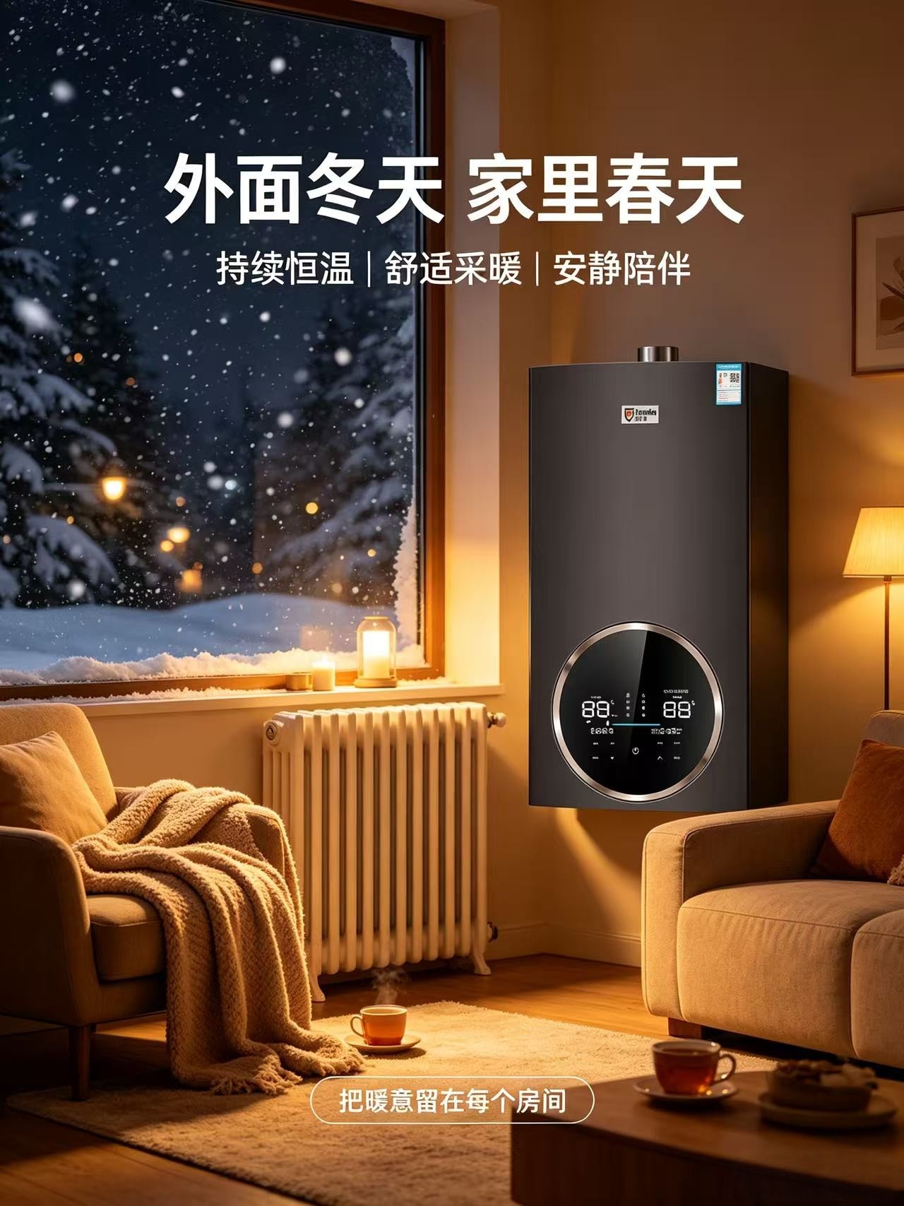 壁挂式燃气采暖设备运行示意图