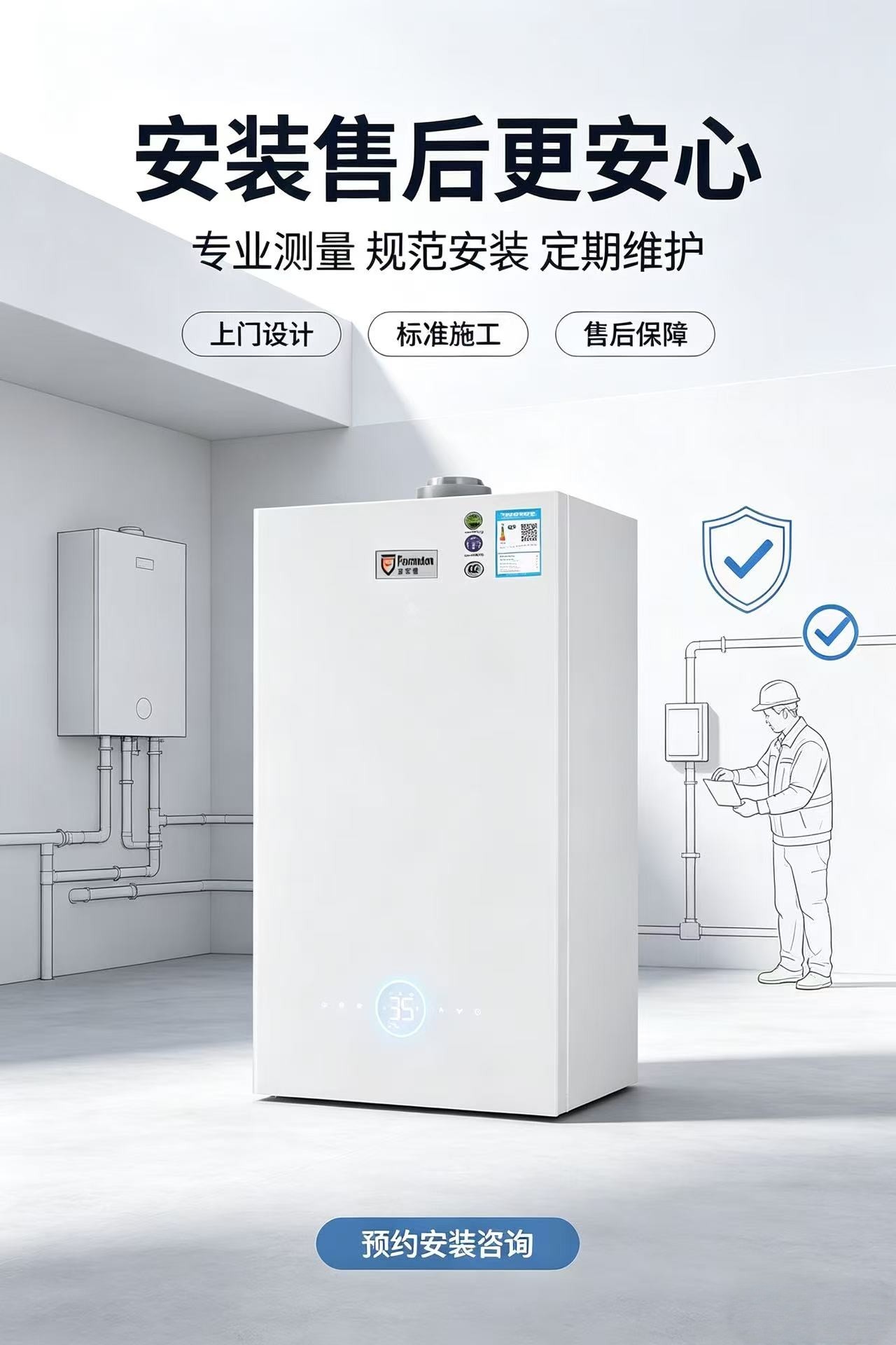 零冷水壁挂炉技术示意图