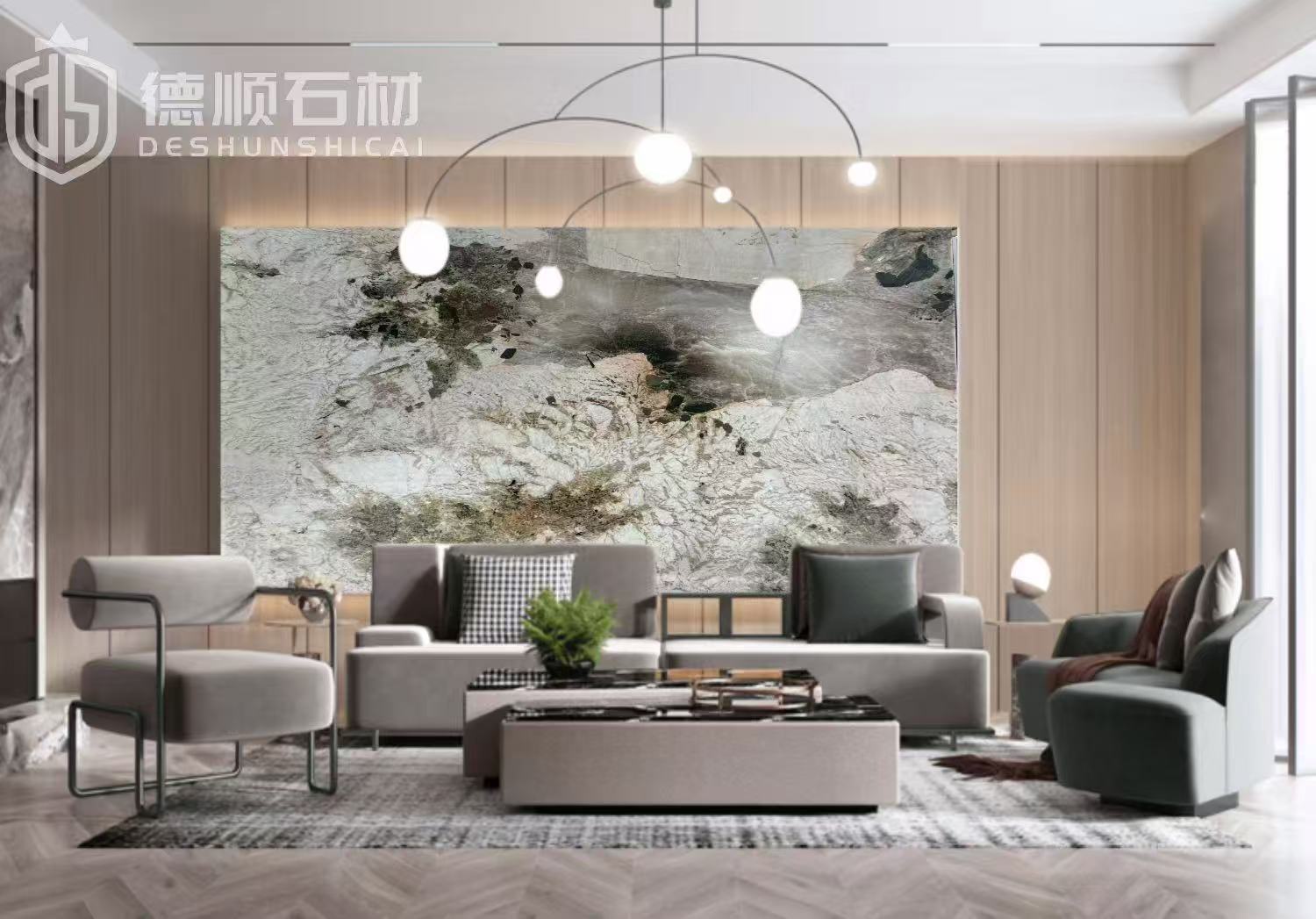 大理石餐边柜细节展示