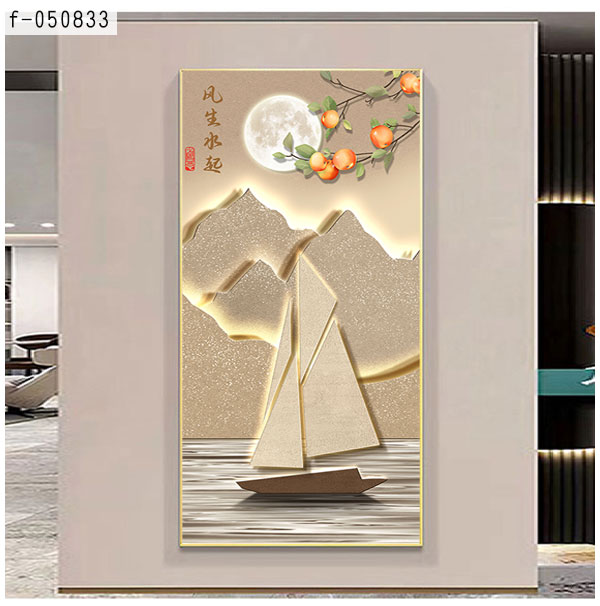 雾面质感的配电箱遮盖画实景图,展示极简线条与墙面融合效果