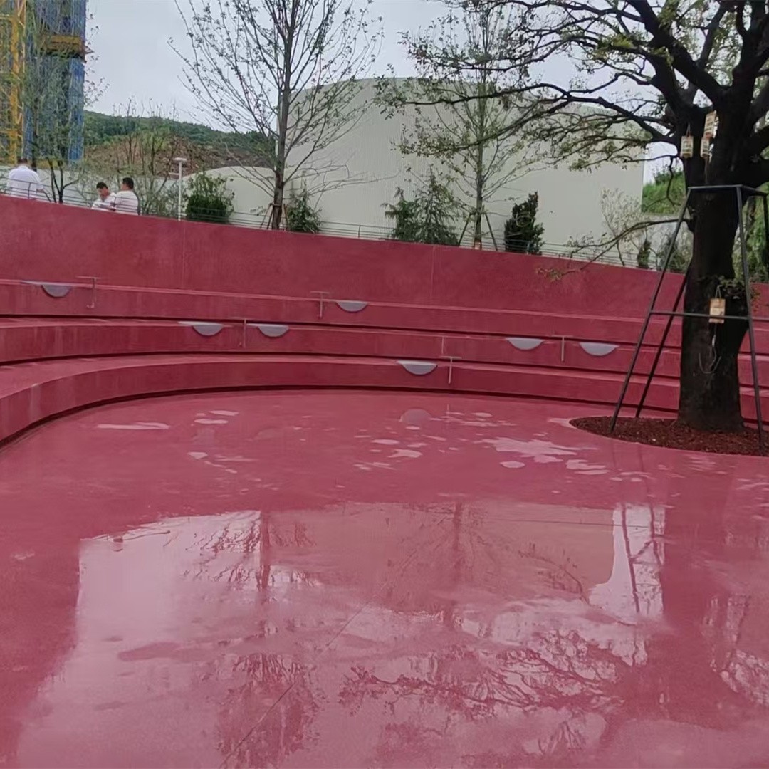 黄色水洗石实景图