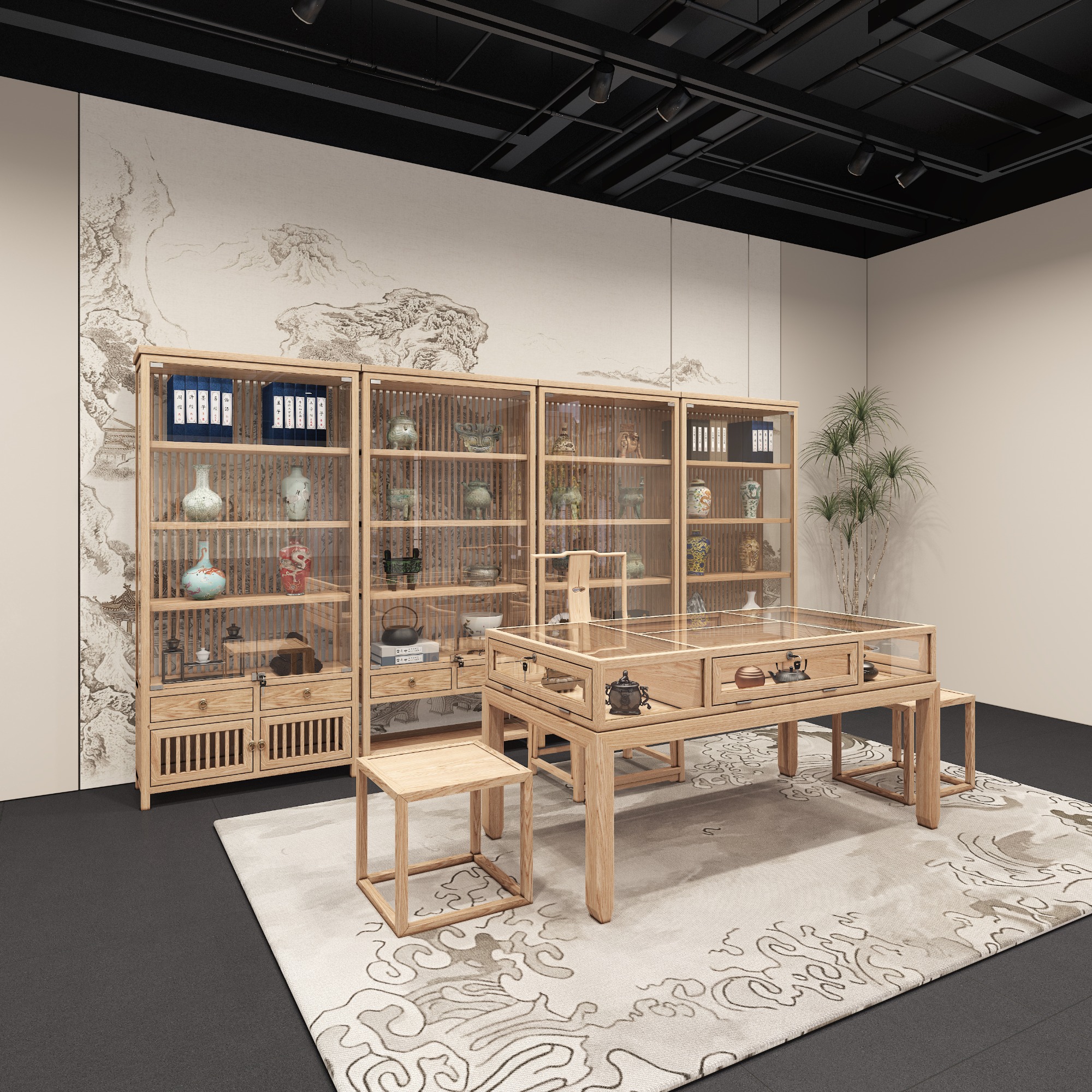 铁架眼镜展示柜实拍细节