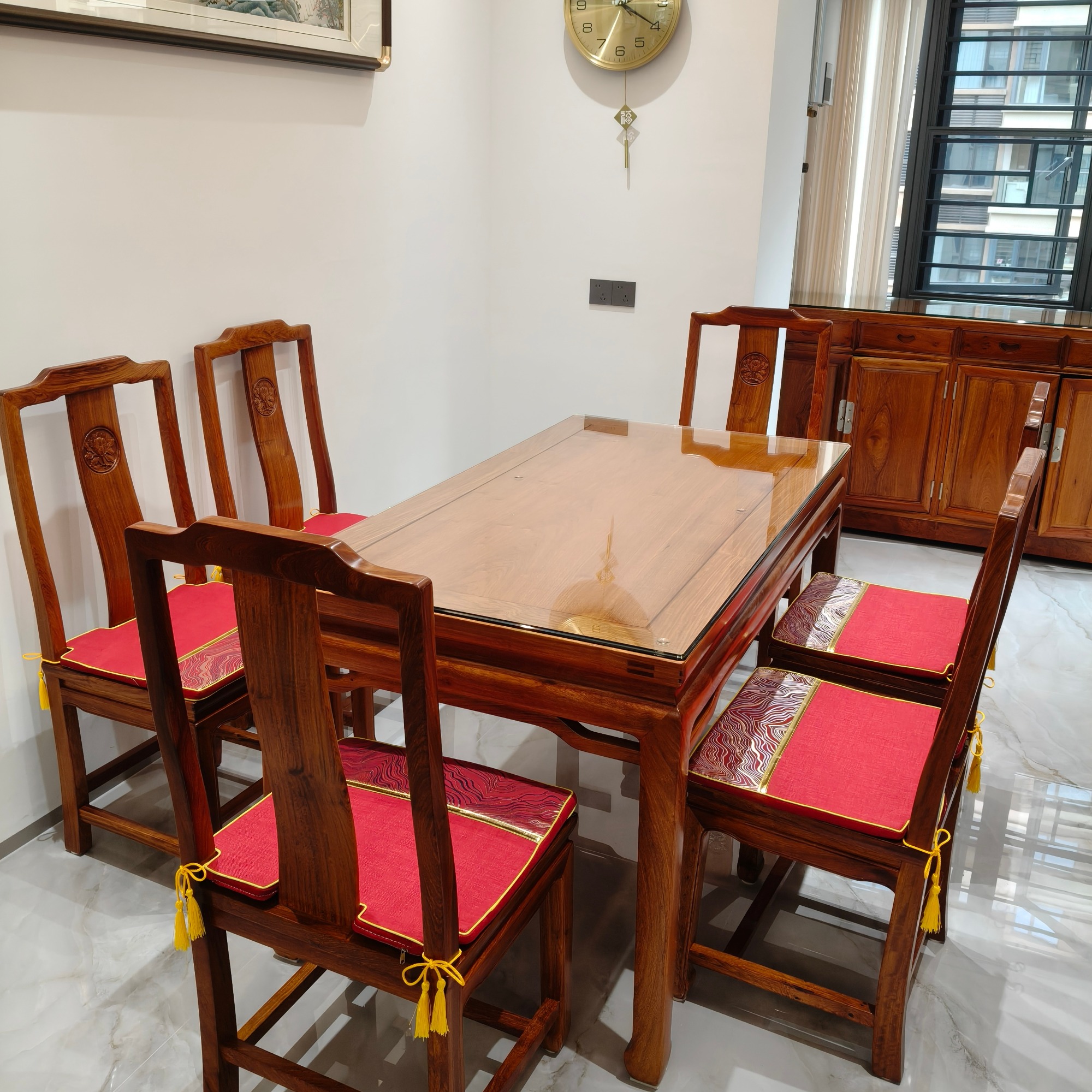衡阳缅甸花梨老料茶桌