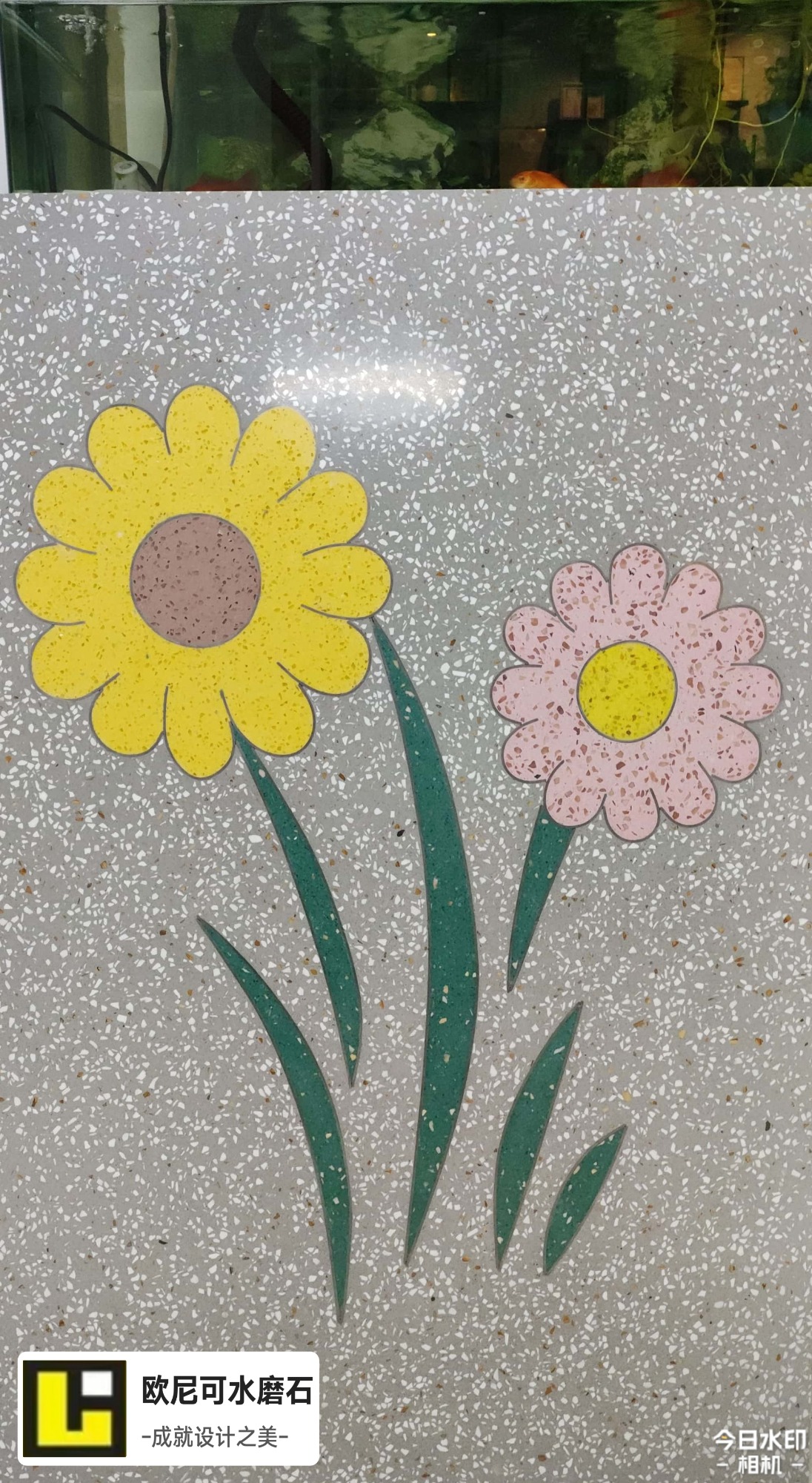 water terrazzo wall construction