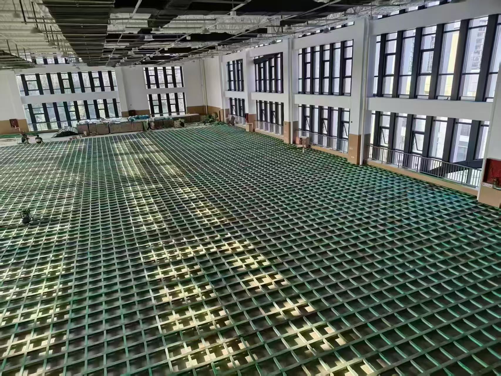 体育木地板施工现场