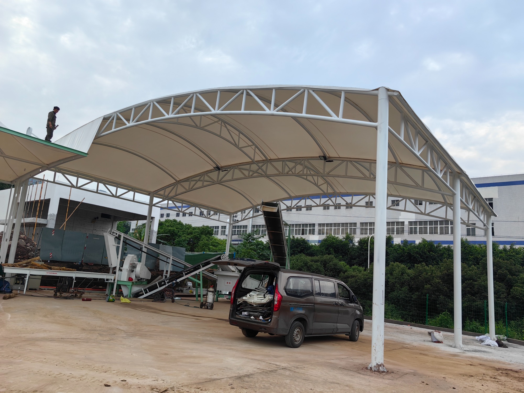 体育看台雨棚实景展示